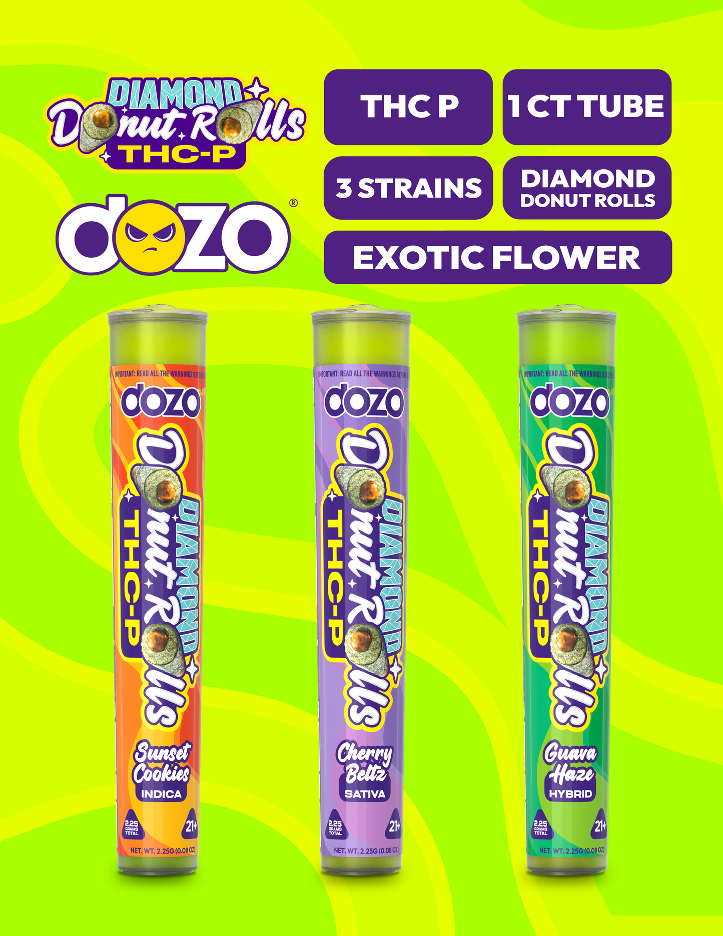 Dozo THCP Diamond Donut Rolls 2.25g