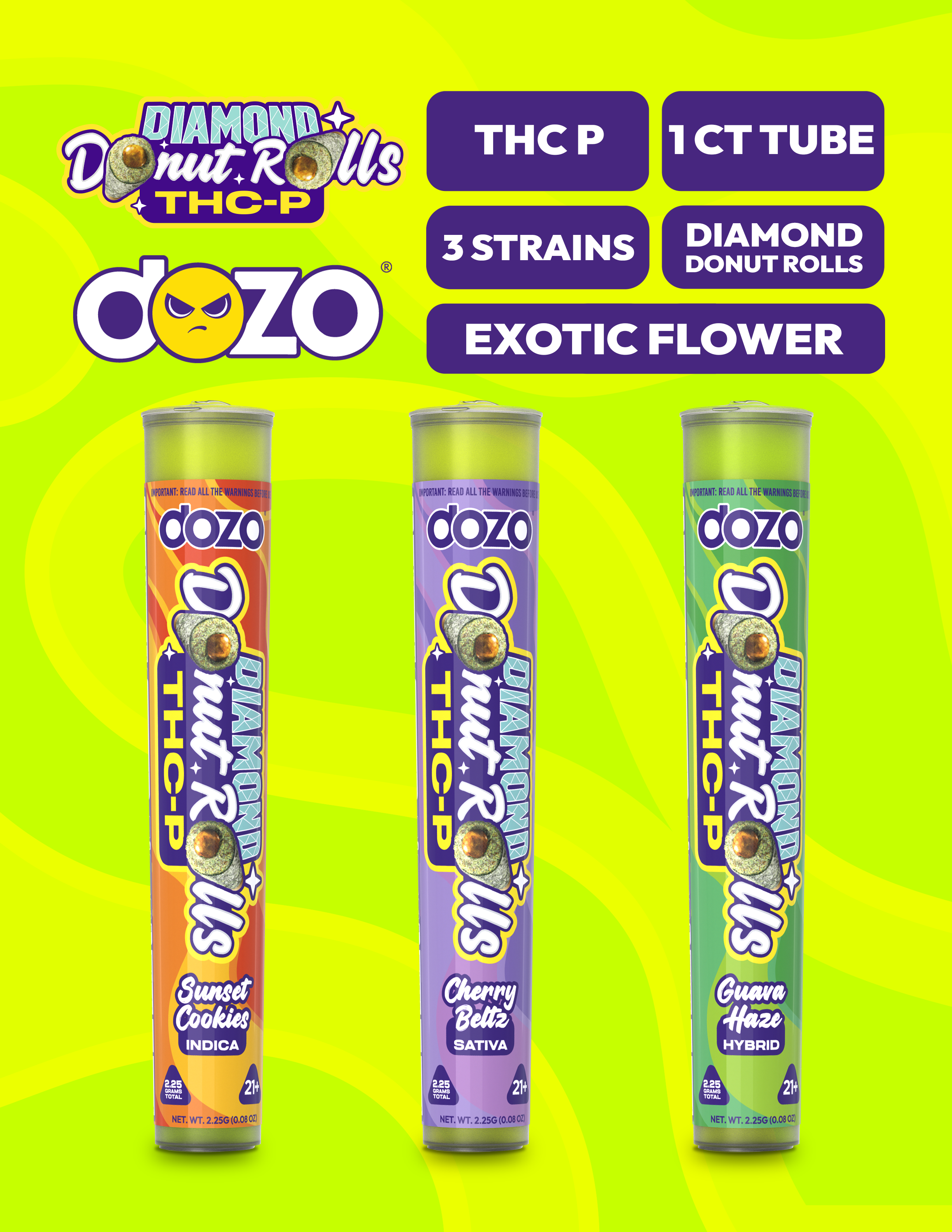 Dozo THCP Diamond Donut Rolls 2.25g